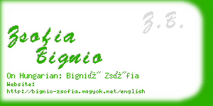 zsofia bignio business card